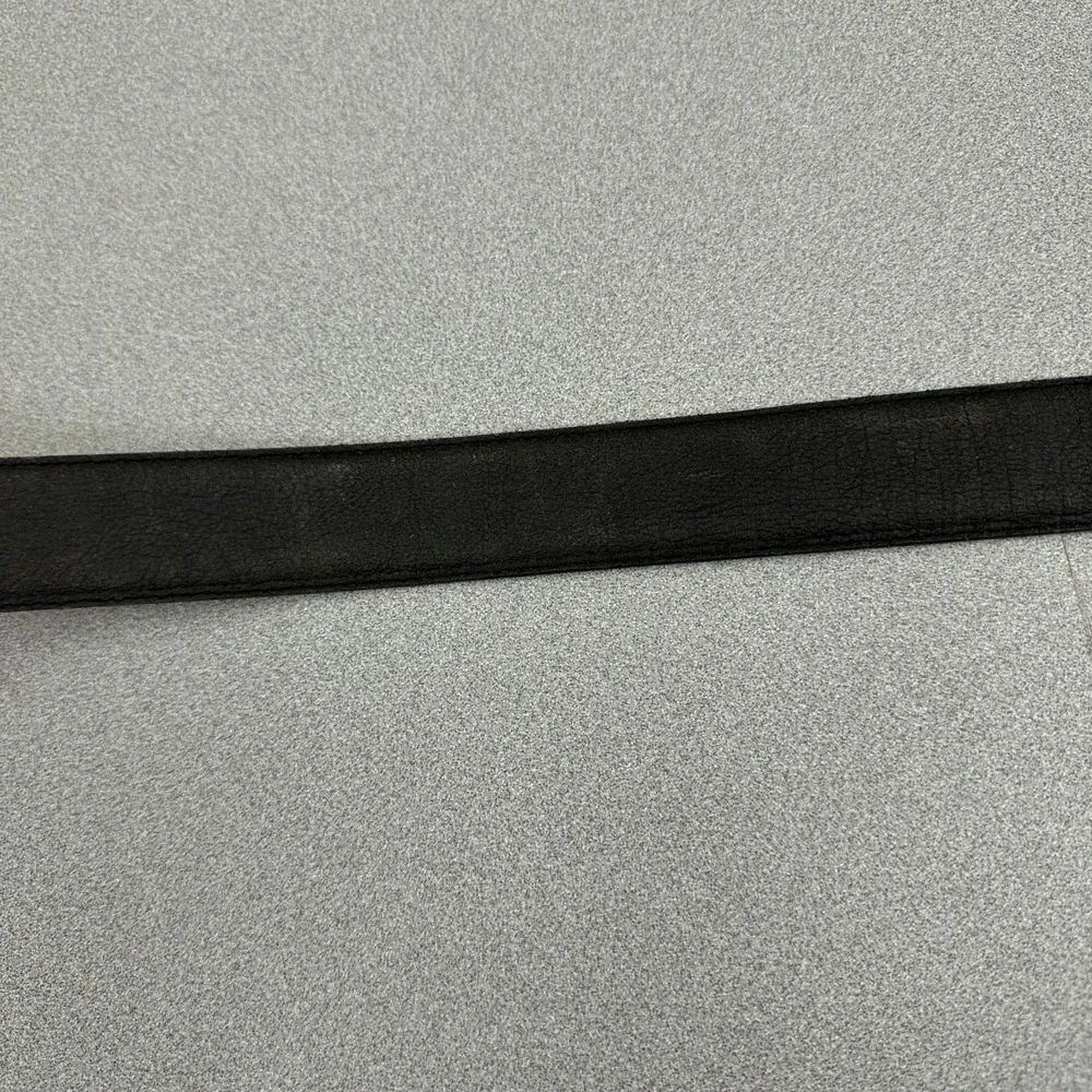 Tony Lama Western Leather Belt Mens 34 Black Silver Buckle Cowboy Workwear 1.5